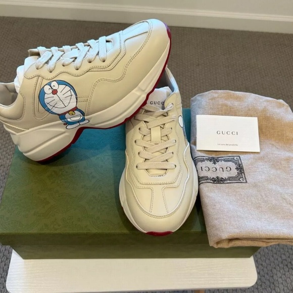SOLD!!- GUCCI X DORAEMON RHYTON SNEAKER - IVORY-SIZE 36(6)- NEW WITH BOX - Picture 7 of 14